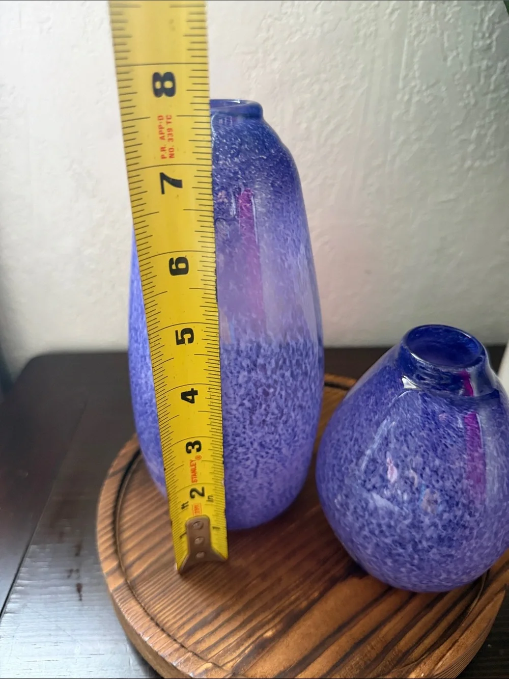 Handcrafted Purple Glass Vases - Set of 2